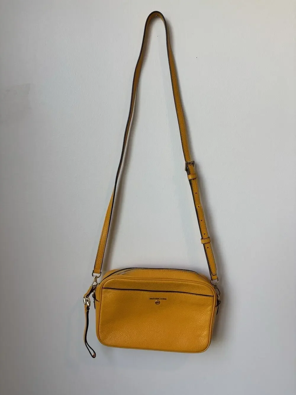 Michael Kors Jet Set Charm East West Camera Crossbody Yellow Leather Purse